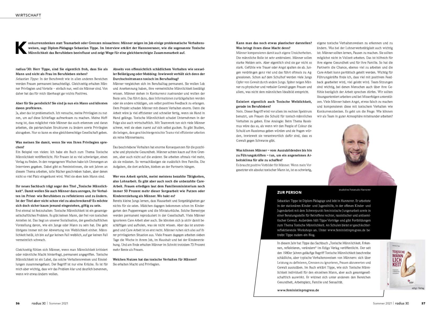 radius30 0221 Interview Sebastian Tippe Toxische Maennlichkeit Beruf